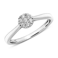 Diamantring aus 14-karätigem Weißgold VR0335