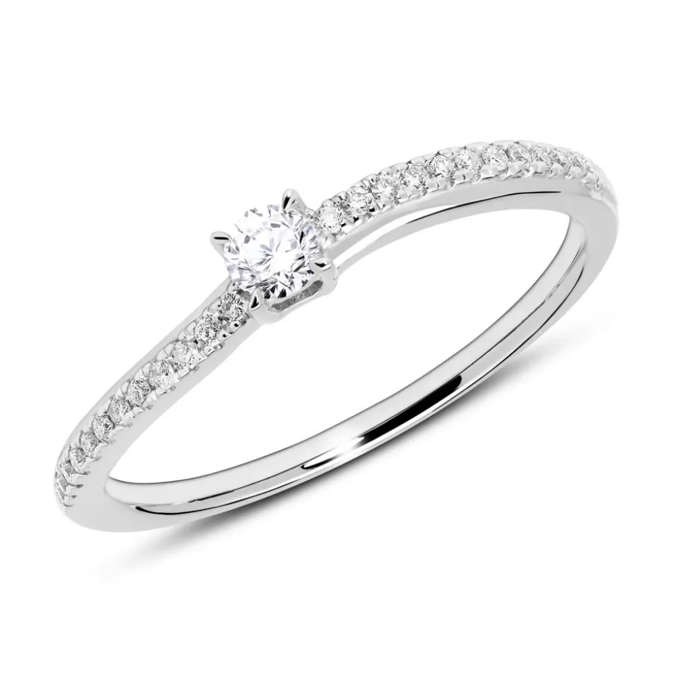 Diamantring aus 14-karätigem Weißgold VR0318