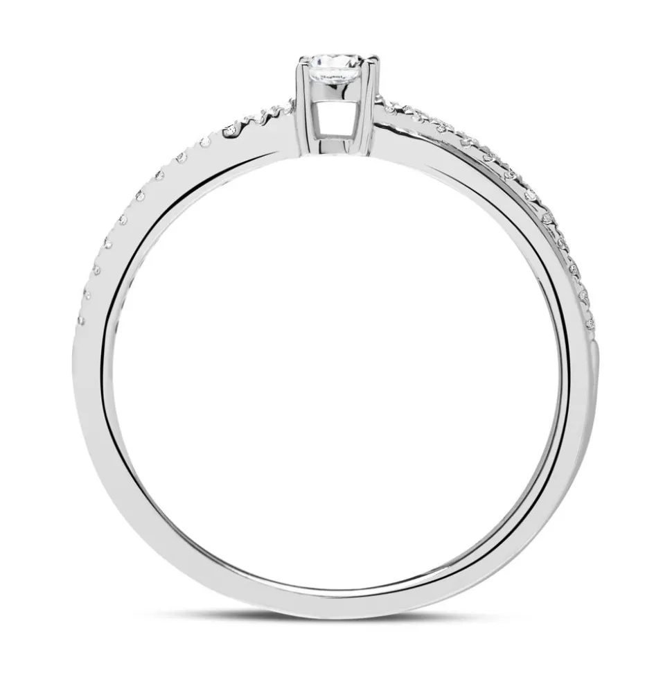 Diamantring aus 14-karätigem Weißgold VR0318