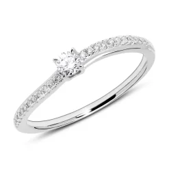 Diamantring aus 14-karätigem Weißgold VR0318