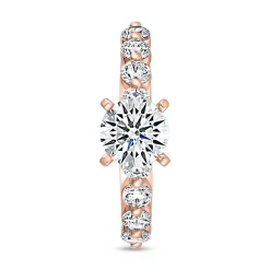 Diamantring aus Roségold für Damen, gravierbar BDR0035-RSL