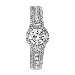 Diamantring aus Weißgold oder Platin, gravierbar BDR0014-WSL