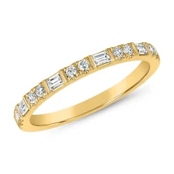 Diamantring für Damen aus Gelbgold, gravierbar BDR0065-GSL