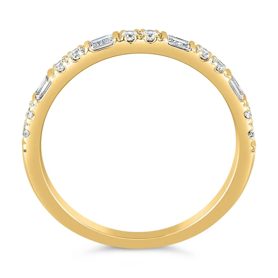 Diamantring für Damen aus Gelbgold, gravierbar BDR0065-GSL