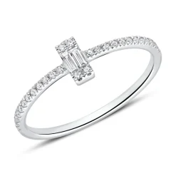 Diamantring für Damen aus 14K Weißgold DR0493