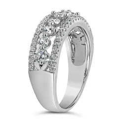 Diamantring für Damen aus Weißgold oder Platin BDR0067-WSL