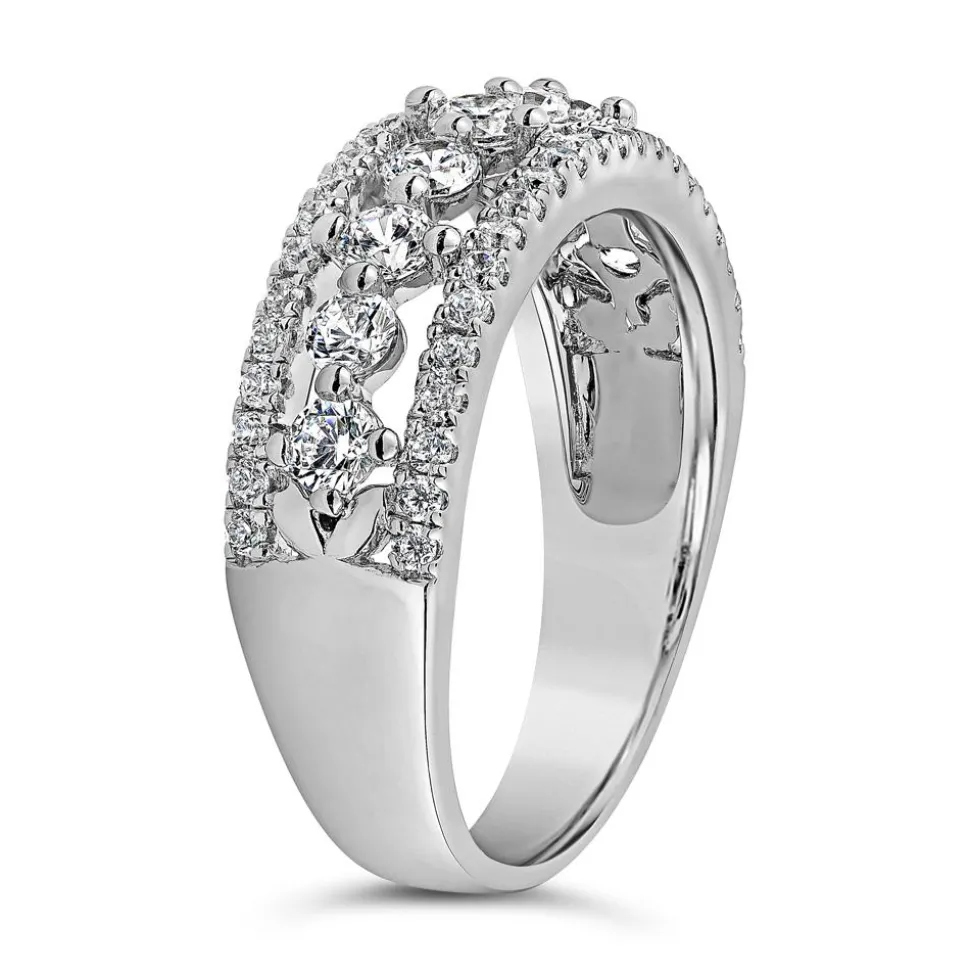 Diamantring für Damen aus Weißgold oder Platin BDR0067-WSL