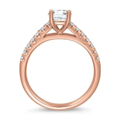 Diamantring für Damen aus Roségold, gravierbar BDR0009-RSL