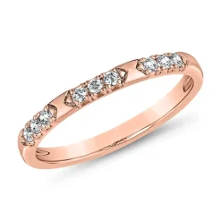 Diamantring für Damen aus Roségold, gravierbar BDR0121-RSL