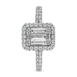 Diamantring für Damen aus Weißgold oder Platin BDR0044-WSL