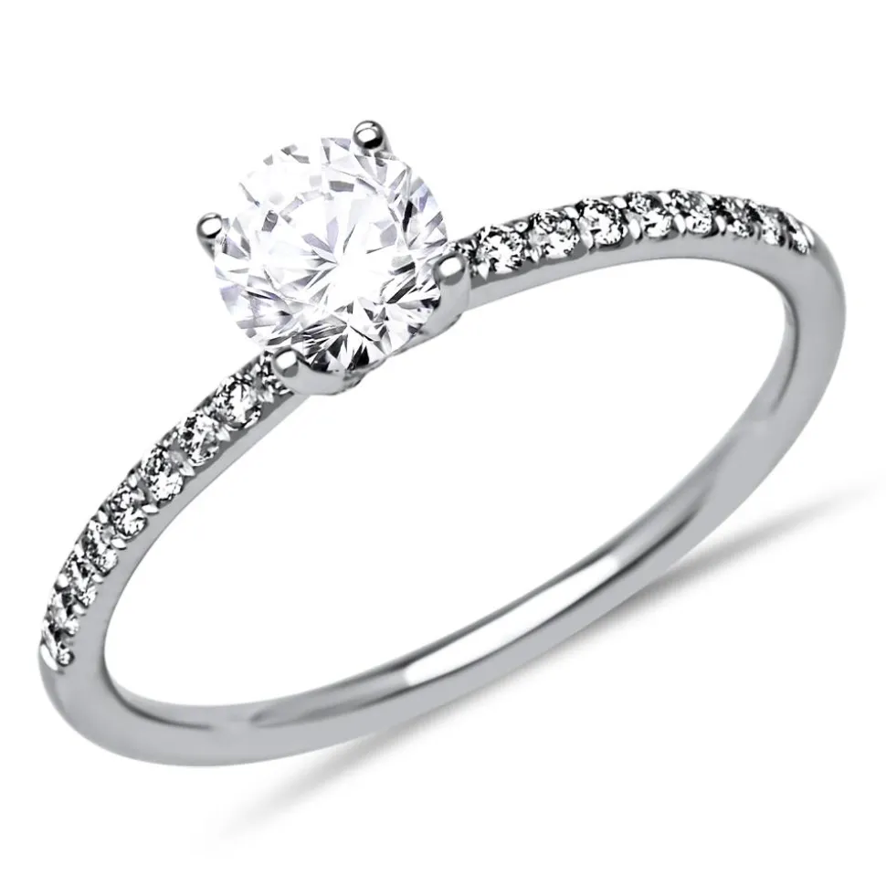 Diamantring mit 0,78 ct gesamt 750 Weißgold DR0054SL