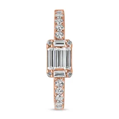 Diamantring mit Baguetteschliff aus Roségold BDR0085-RSL