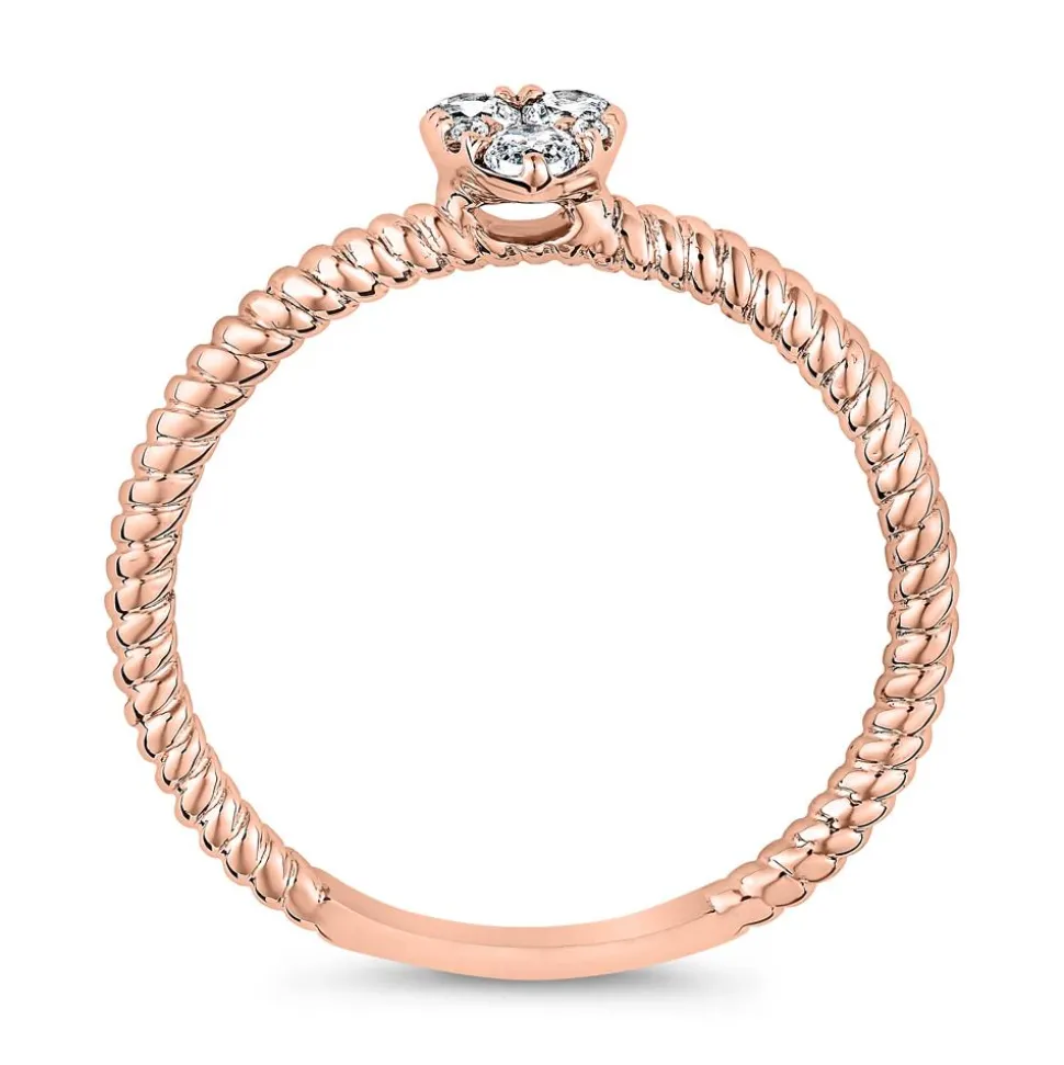 Diamantring mit Herz aus Roségold BDR0097-RSL