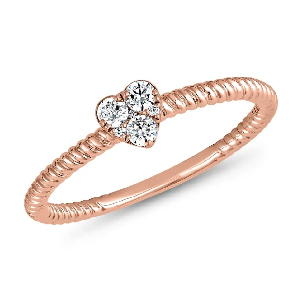 Diamantring mit Herz aus Roségold BDR0097-RSL