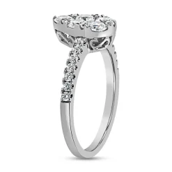 Diamantring Tropfen aus Weißgold oder Platin BDR0056-WSL