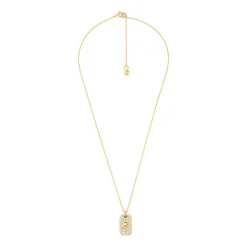 Dog Tag Gravurkette aus 925er Silber, Zirkonia, IP Gold MKC1619AN710