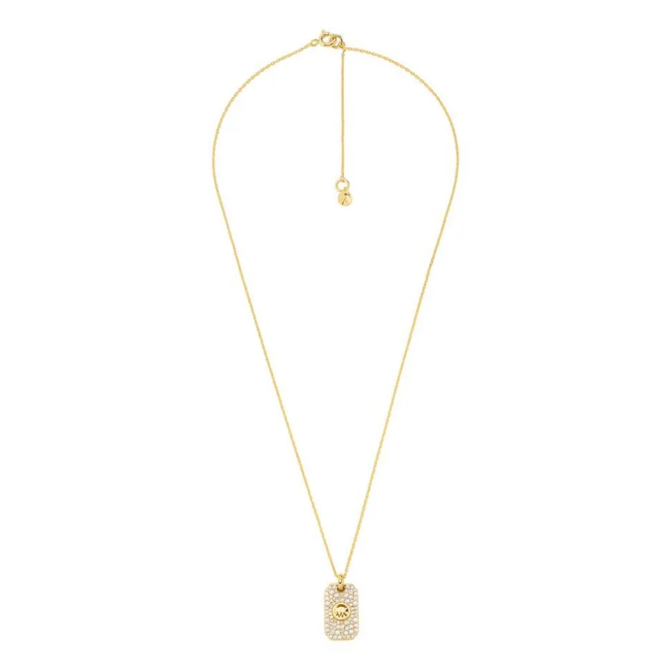 Dog Tag Gravurkette aus 925er Silber, Zirkonia, IP Gold MKC1619AN710