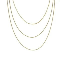 Dreireihige Damenkette aus Edelstahl, IP Gold JF04543710