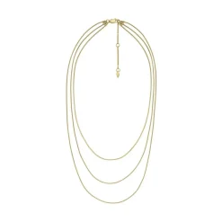 Dreireihige Damenkette aus Edelstahl, IP Gold JF04543710