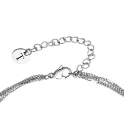 Dreireihige Halskette für Damen aus Edelstahl N5150-SL