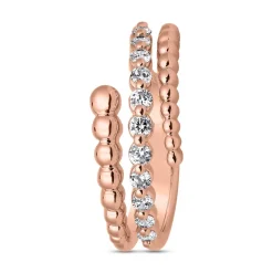 Dreireihiger Diamantring aus Roségold für Damen BDR0111-RSL