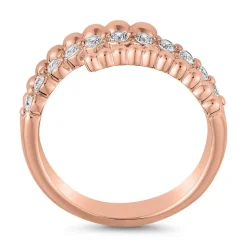Dreireihiger Diamantring aus Roségold für Damen BDR0111-RSL