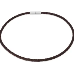 Echte Lederkette braun geflochten LN0001