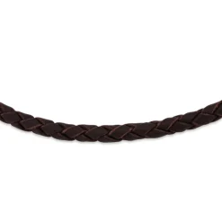Echte Lederkette braun geflochten LN0001