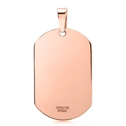Edelstahl Dog-Tag-Anhänger rosé Zirkoniasteinen P5158SL
