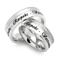 Edelstahl Eheringe mit Lasergravur R9181lg