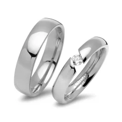 Edelstahl Eheringe mit polierter Oberfläche R9227s