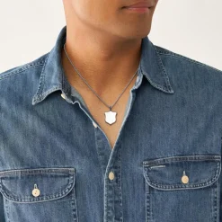 Edelstahl Herrenkette mit Heritage Shield Anhänger JF04345040