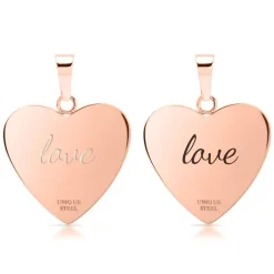 Edelstahl Herzanhänger rosé 26 Zirkoniasteinen P5152SL