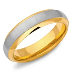 Edelstahl Ring vergoldet 5mm Breite R9083SL