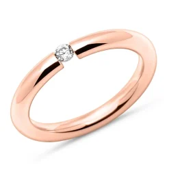 Edelstahl Spannring für Damen rosévergoldet R9232czSL