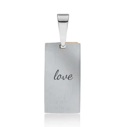 Edelstahlanhänger mit gelbvergoldetem Element P5111SL