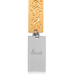 Edelstahlanhänger mit gelbvergoldetem Element P5111SL