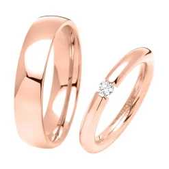 Edelstahleheringe mit Steinbesatz rosévergoldet R9232s