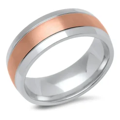 Edelstahl-Herrenring teilvergoldet rosé R9243SL