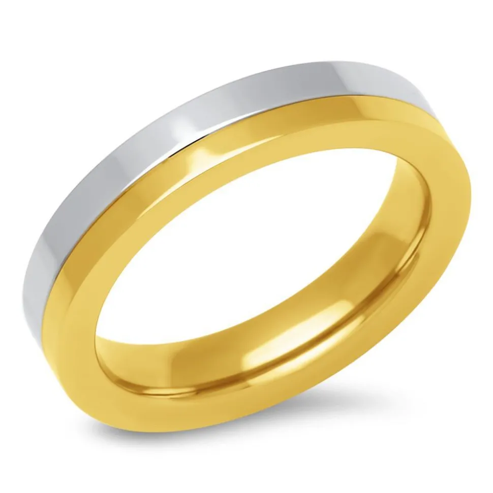 Edelstahl-Ring 4,5 mm breit gold silber R9239SL