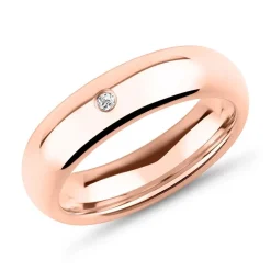 Edelstahlring Damen rosévergoldet Steinbesatz R9204czSL