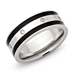 Edelstahlring ionisiert Zirkonia 7mm R9109czSL