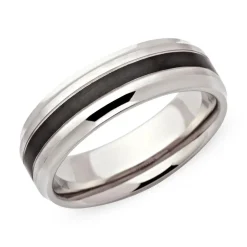 Edelstahlring mit schwarzer IBP-Einlage R9095SL