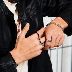 Edelstahlring mit schwarzer IBP-Einlage R9095SL