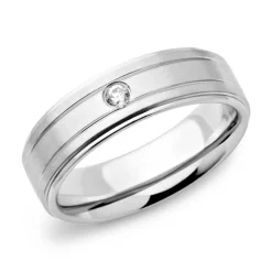 Edelstahlring 6mm mit Zirkonia R9080czSL