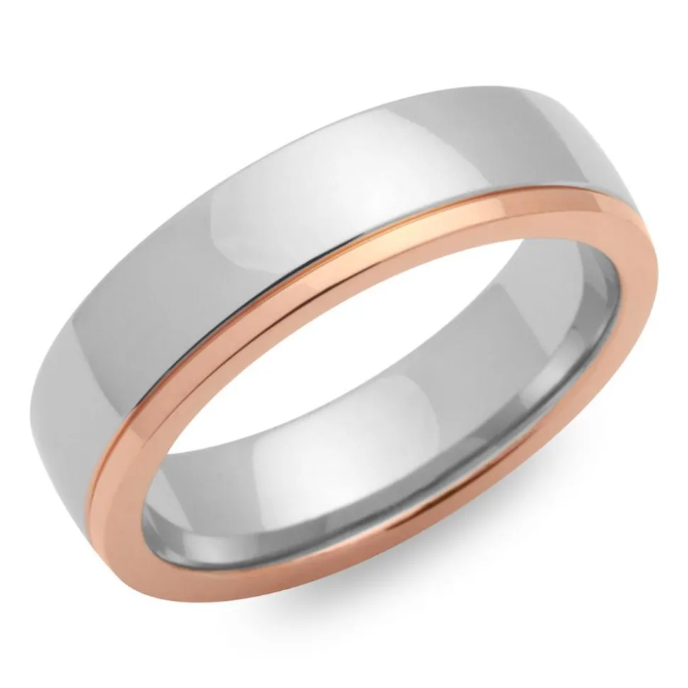 Edelstahlring poliert vergoldet 6mm breit R9179SL