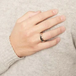 Edelstahlring poliert vergoldet 6mm breit R9179SL