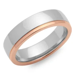 Edelstahlring poliert vergoldet 6mm breit R9179SL