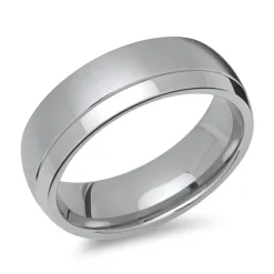 Edelstahlring teilmattiert 7mm breit R9217SL
