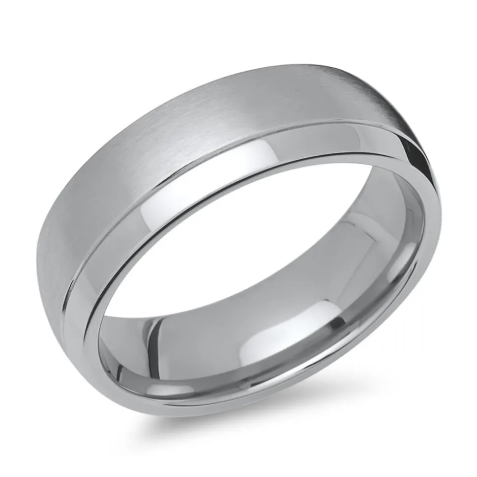 Edelstahlring teilmattiert 7mm breit R9217SL